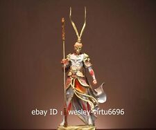 China Myth Art Copper Hand-painted Monkey King Sun Wukong Statue Ornaments 70CM picture