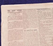 AUTHENTIC & VERY RARE **WALLPAPER**  VICKSBURG, MISS. JULY 2 & 4, 1863 NEWSPAPER picture