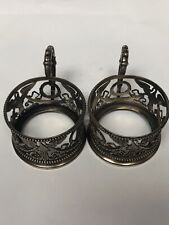 Pair of Russian Faberge small silver tea glass holders picture