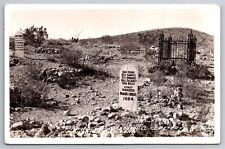 RPPC 5 Names On Marker Graveyard Hanged 1884 Tombstone AZ C1930's Postcard R23 picture