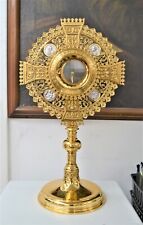 Beautiful Older Sterling Silver Holy Family Monstrance with Luna (CU206) picture