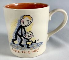 RUSS BERRIE Walk This Way Mug Vintage Hand Painted Dad Child Father's Day RARE picture