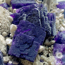 22LB Beautiful purple cubic fluorite on matrix crystal sample / Yaogangxian picture