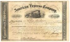 American Express Co. signed by H. Wells & W.G. Fargo dated 1854 - Autographed St picture