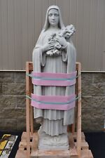 Older Hand Carved Marble Statue of St. Therese, 5'-7