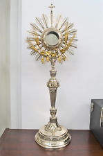 OId Antique French Silver Baroque Monstrance with Luna, Removable Top (CU209) picture