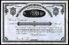 c1883 Clearfield Pennsylvania Bituminous Coal Company - RARE Stock Certificate picture