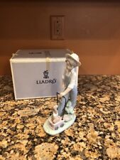 Lladro 6021 “ Saturday’s Child “ Boy Dog Wagon Porcelain Figurine picture