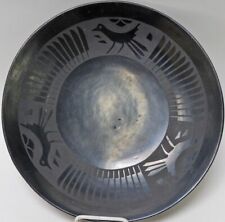 Maria Martinez Large Pottery Plate with rare Bird motif; 14.5