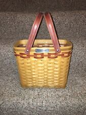 Longaberger VIP Basket With Leather Trim Rare Award picture