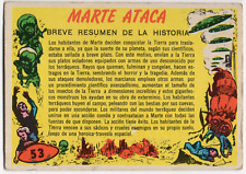 MARTE ATACA MARS ATTACK ARGENTINA SPANISH #53 1966 GUM CARD ALIEN UFO STANI picture