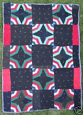 VINTAGE AFRICAN AMERICAN ABSTRACT OUTSIDER FOLK ART 1930 QUILT GREEN CASTLE MO  picture