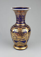 Antique Murano gilt cobalt glass vase, 19thC picture