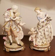 Pair Sgnd Antique 18th Century Vion & Baury Old Paris Bisque Porcelain Figures picture