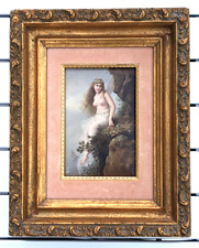 Antique Hand Painted Nude Fairy Woman German Porcelain Plaque KPM Era picture