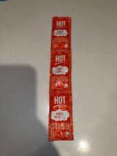 3 EMPTY UNCUT TACO BELL SAUCE. All 3 packets are connected to each other RARE picture