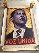 Vtg Barack Obama 2008 VOZ UNIDA Rafael Lopez OFFICIAL Campaign Print RARE #612 picture