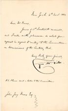 CYRUS W. FIELD - MANUSCRIPT LETTER SIGNED 11/06/1884 picture