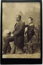c 1880 AFFLUENT BLACK AFRICAN AMERICAN MAN & WHITE BOY by CLARK, SPRINGFIELD OH picture