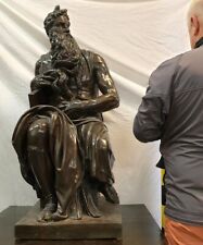 Antique Large Bronze Sculpture Of Michelangelo By Barbedienne 19th C. 39” Tall picture