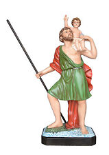 Saint Christopher Fiberglass Statue Cm. 120 (47,24'') With Glass Eyes picture