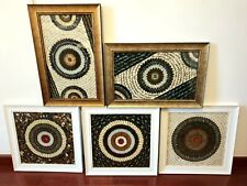 Genuine vintage butterfly wing art set of 5 FRAMED mosaics RARE and spectacular picture