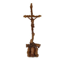 XL Standing Crucifix Applewood Grapevine wood Corpus Oak Stunning Extremely rare picture