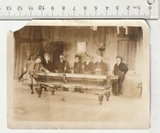 Antique 1898 New Rochelle Rowing Club NY NAMED Members play pool American flag picture
