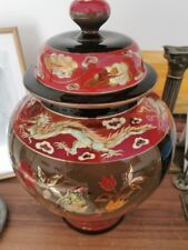 Large dragon eosin vase Zsolnay picture