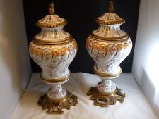 Edme Samson  Late 19 th century  gold footed URNS   set of 2 picture
