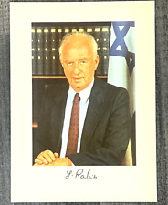 YITZHAK RABIN 2 TIME PM OF ISRAEL ORIGINAL PHOTO AND SIGNATURE - $6K APR w/CoA picture