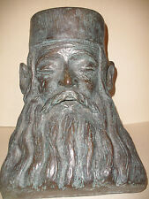 Rare Vintage Rabbi bronze Judaica sculpture Roman Bronze works NY weight 27lb picture