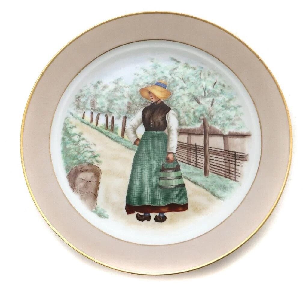 1941 Vintage Denmark Decorative Porcelain Plate Girl From Ori, Bing & Grondahl