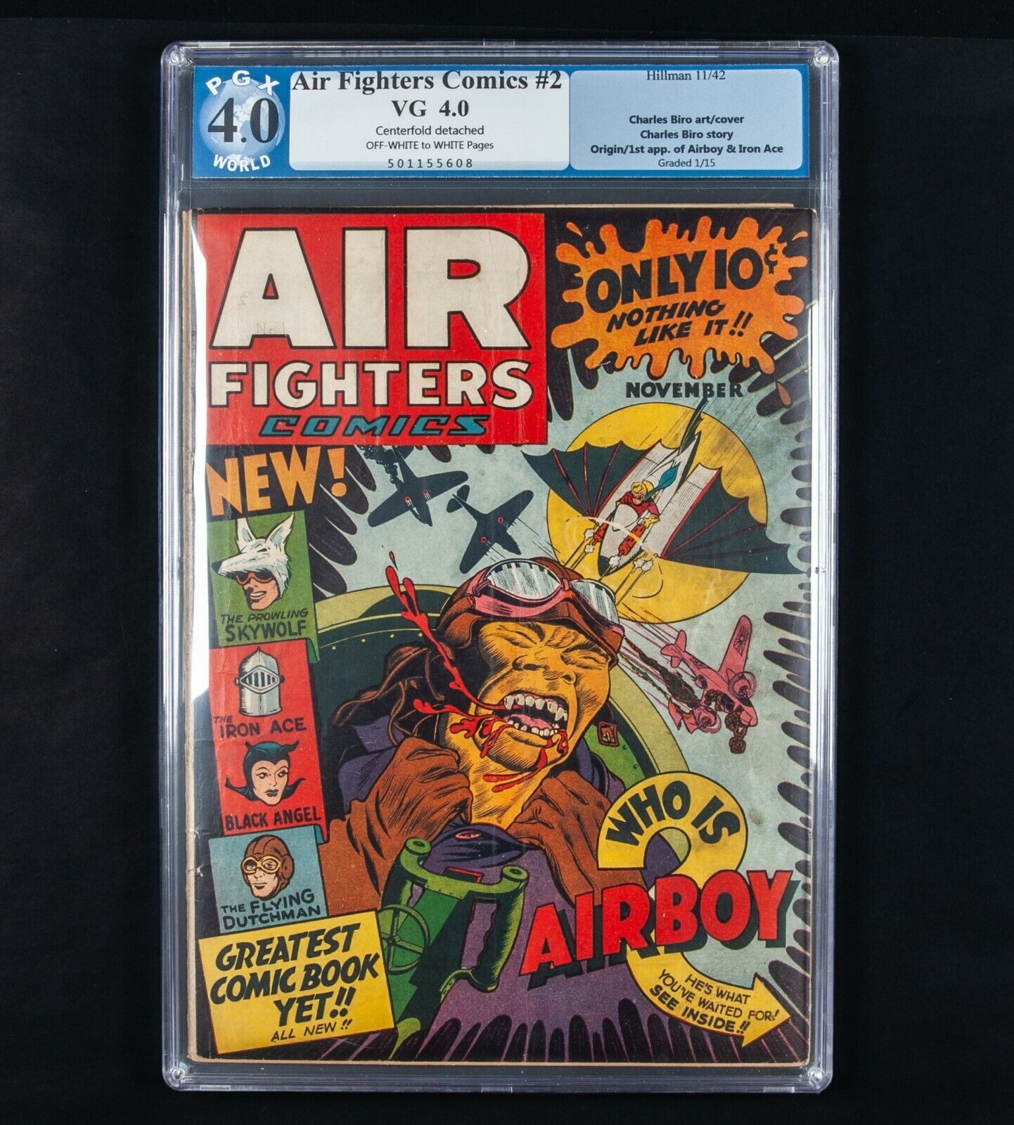 Air Fighters Comics #2 (Hillman Fall, 1942) CGC VG- 3.5 Off-white to White pages
