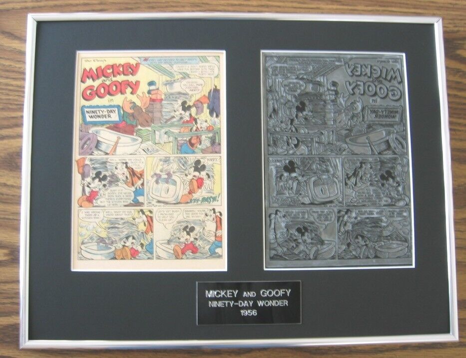 Mickey Mouse & Goofy 1956 10 Page Disney Comic Printing Plates Vintage Boxing