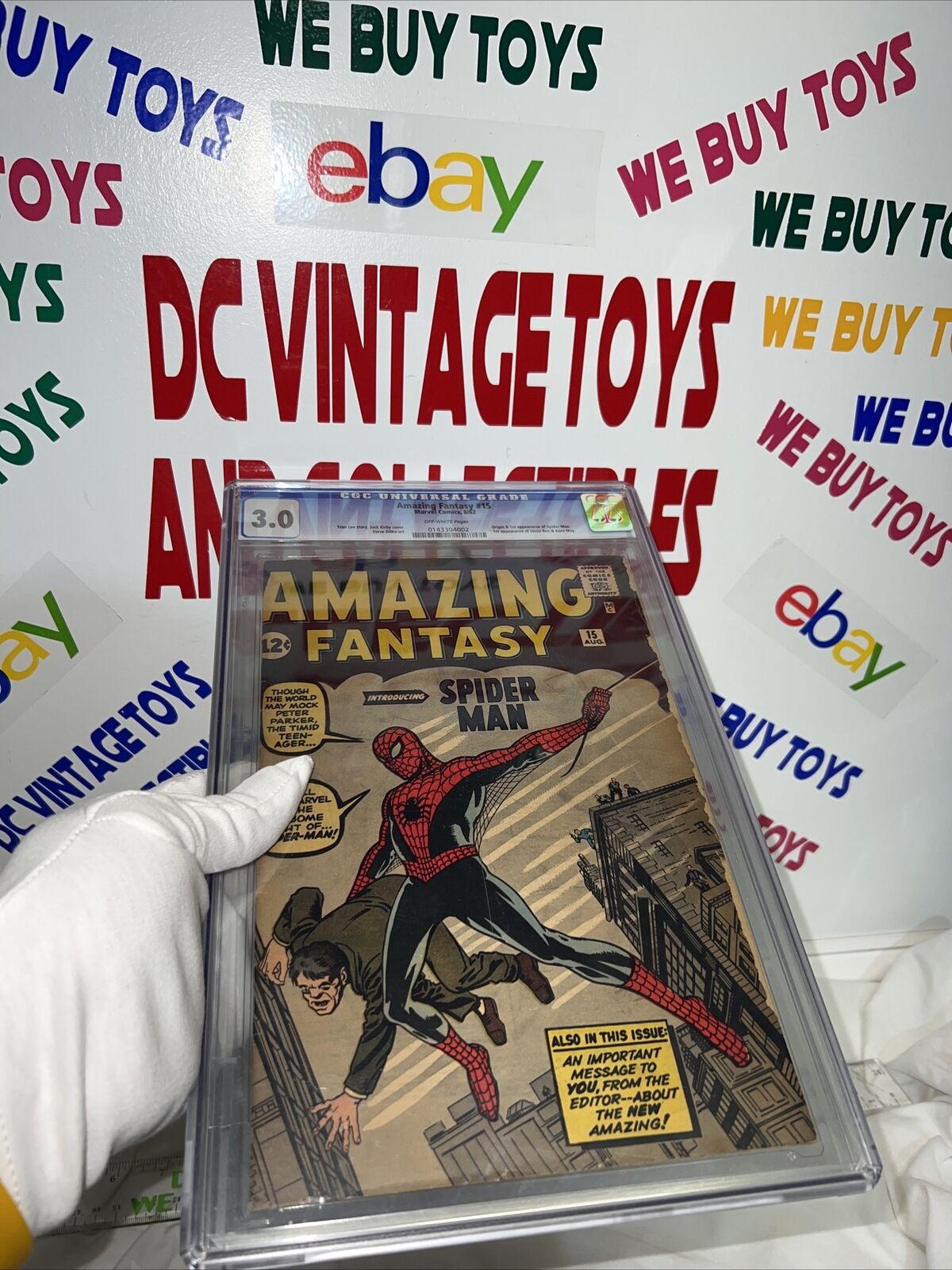 Amazing Fantasy #15 CGC 3.0 1st Spider-Man Silver Age Grail Off-White Pages 🔥