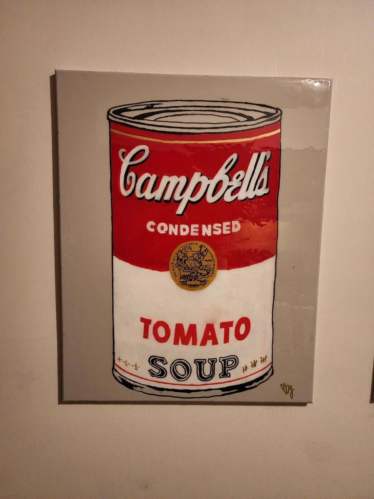 Warhol Campbell's Tomato Soup Painting Oil Resin Professional Original 1 of 1