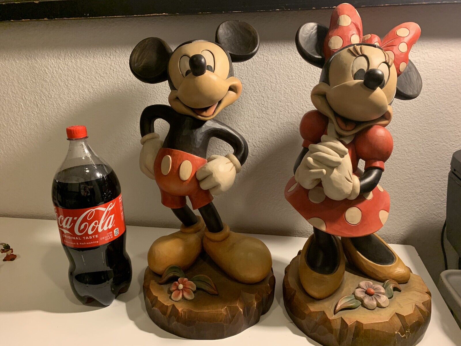 Disney Anri Wood Carved Statue Mickey And Minnie Mouse 20”Tall  M/50 (Muster)