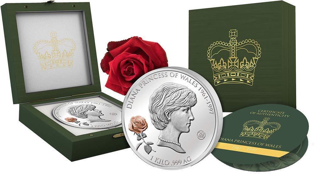 DIANA PRINCESS OF WALES 20th Anniversary 1 Kg Silver Coin 25$ Solomon Islands 