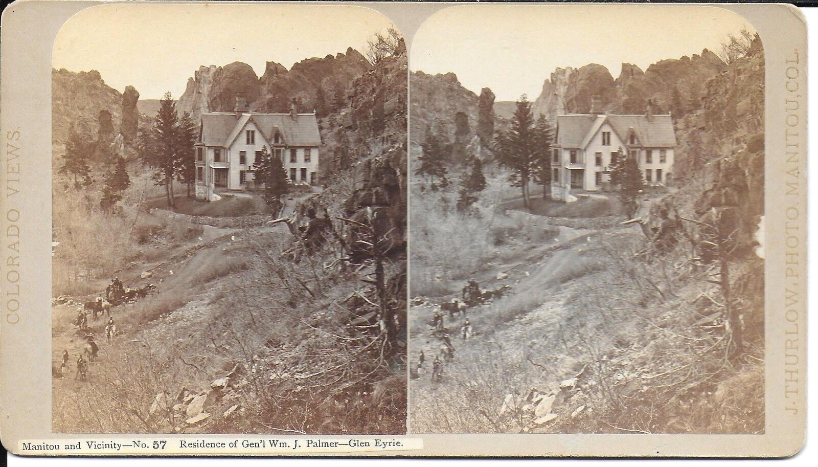 James Thurlow Stereoview – Residence of Gen William G Palmer – Glen Eyrie 1870s