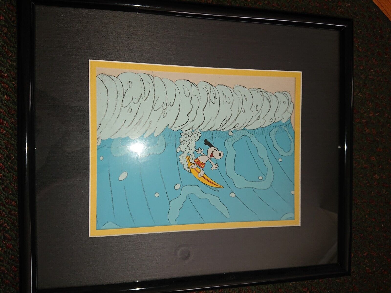 Snoopy Peanuts Production Animation Cel Snoopy Come Home COA Surf