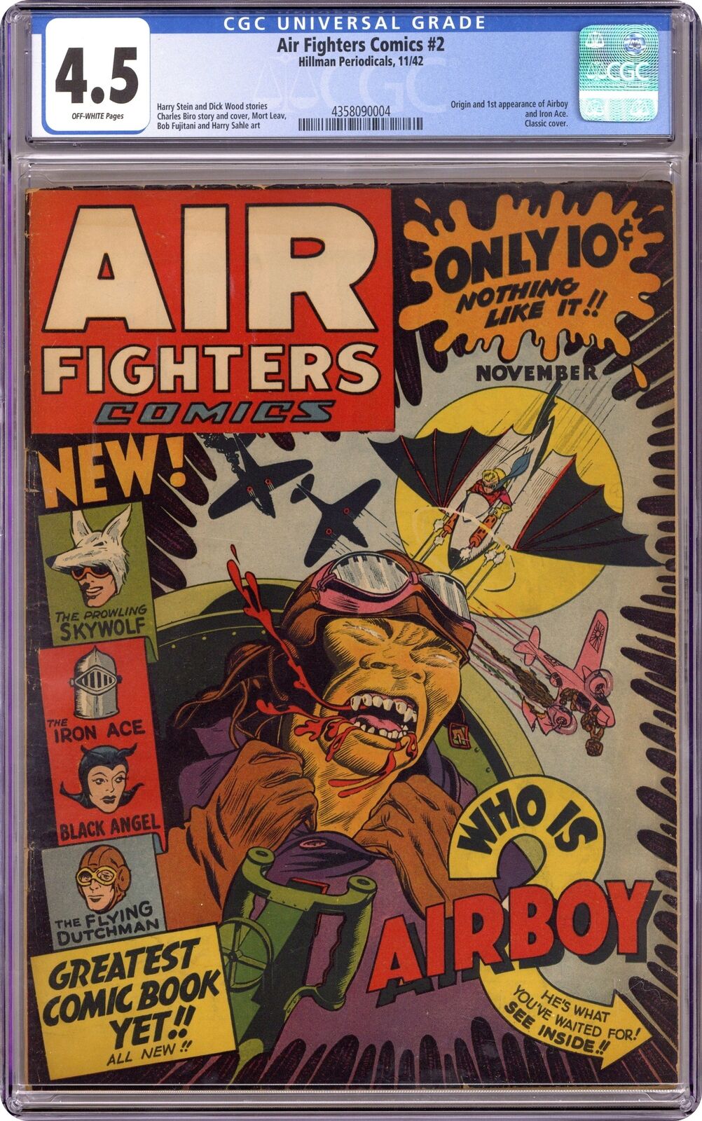 Air Fighters Comics Vol. 1 #2 CGC 4.5 1942 4358090004 1st app. Airboy