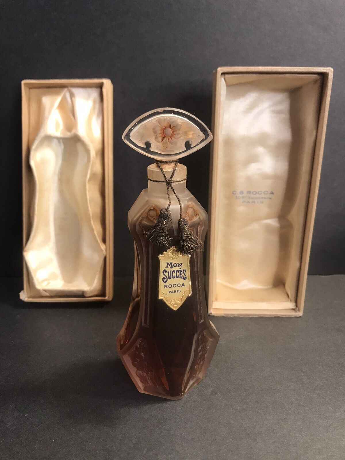 Antique perfume bottle/ Mon succès Rocca Paris/France C.1921/Flacon/Original Box