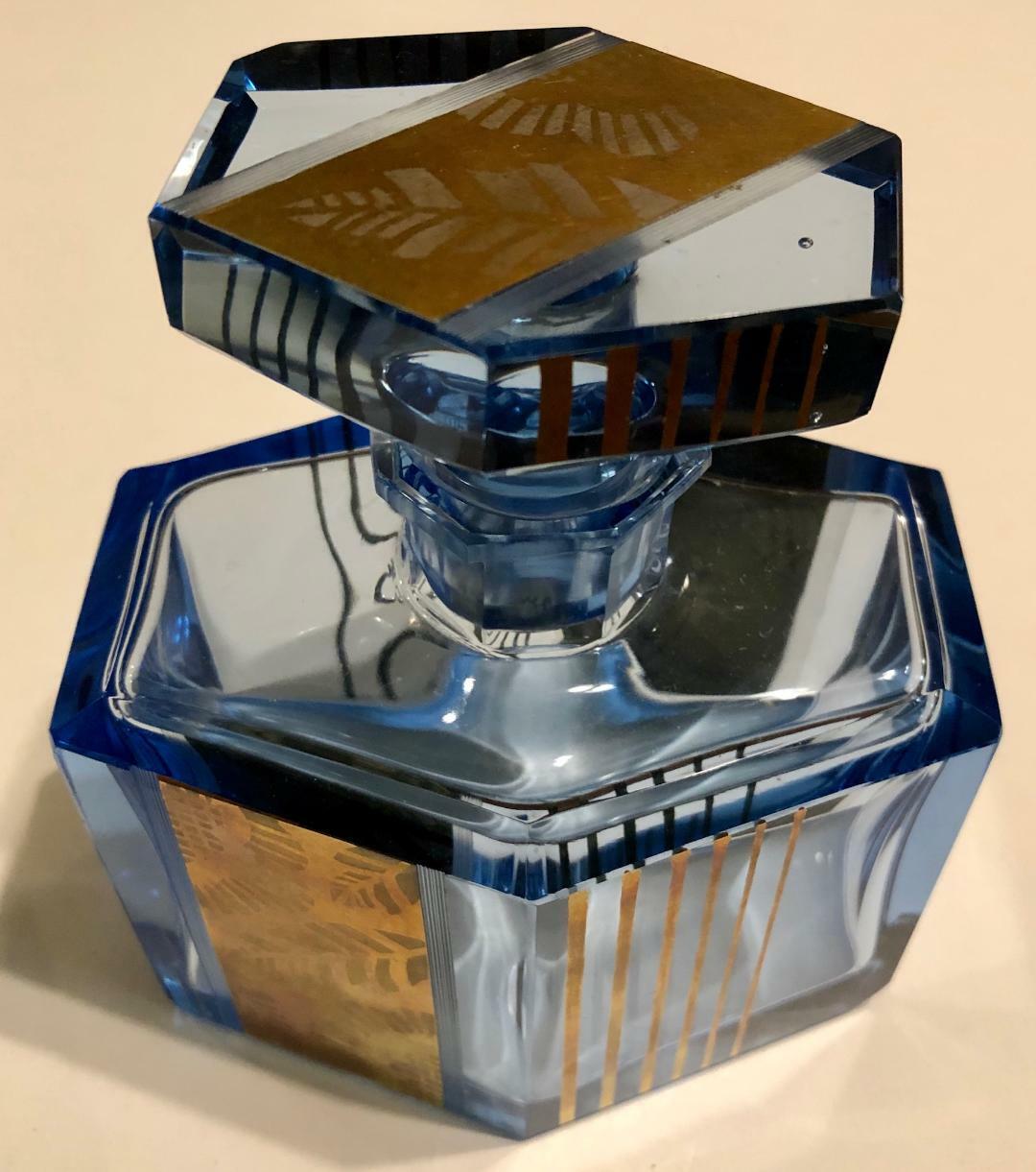 Rare Antique perfume colone bottle signed R Lalique France art glass
