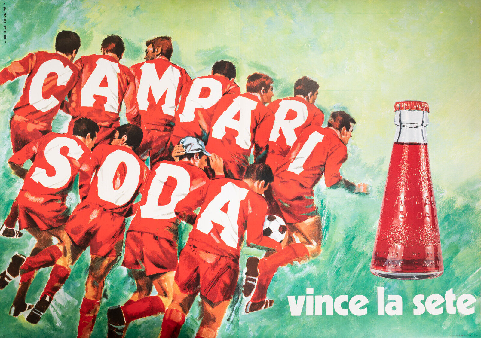 Original poster - Pijoan - Campari Soda - football - aperitif - drink - 1970
