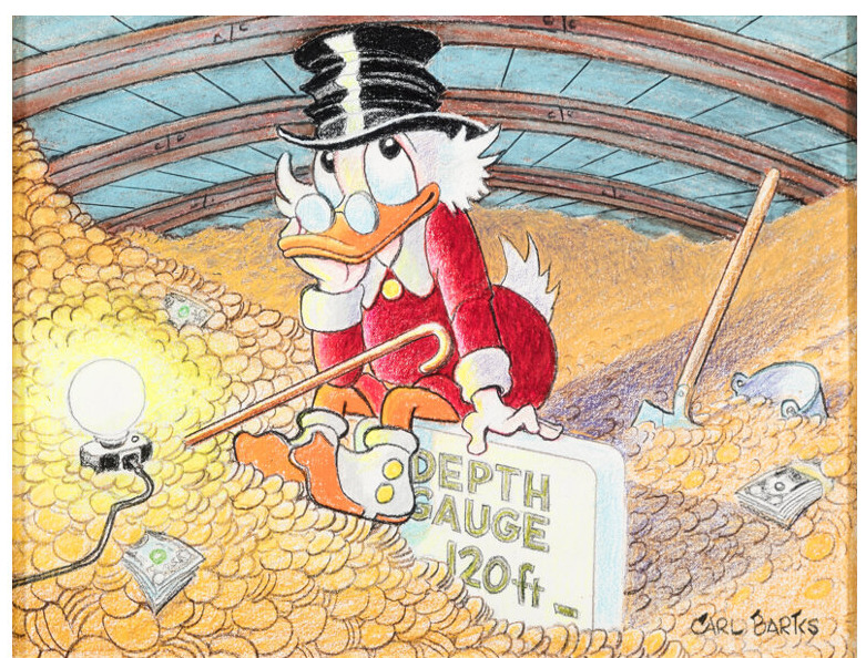 Carl Barks I May Have to Spend Some of This Stuff Scrooge McDuck Original Art