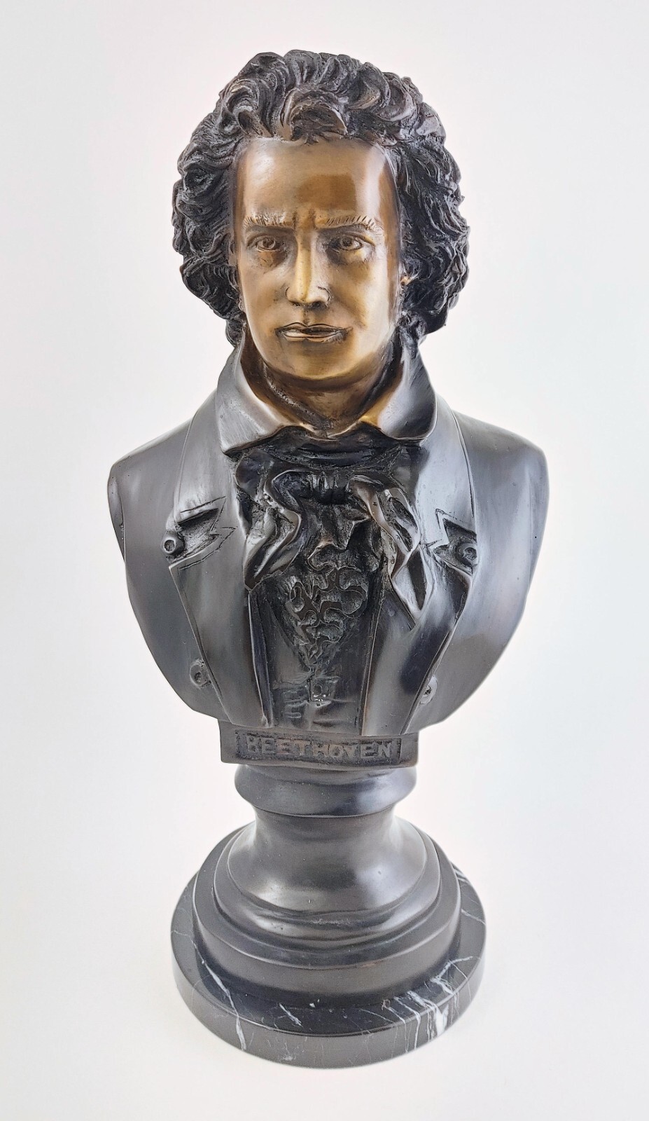 Large Solid Bronze Beethoven Bust 18 Inch