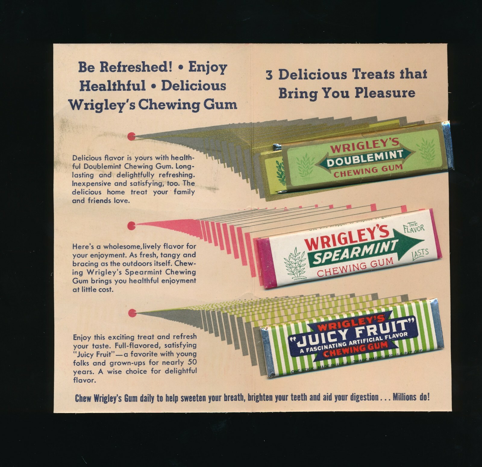 C. 1930\'s 40\'s Wrigley\'s Gum Juicy Fruit samples promo letter perfect cond TL02