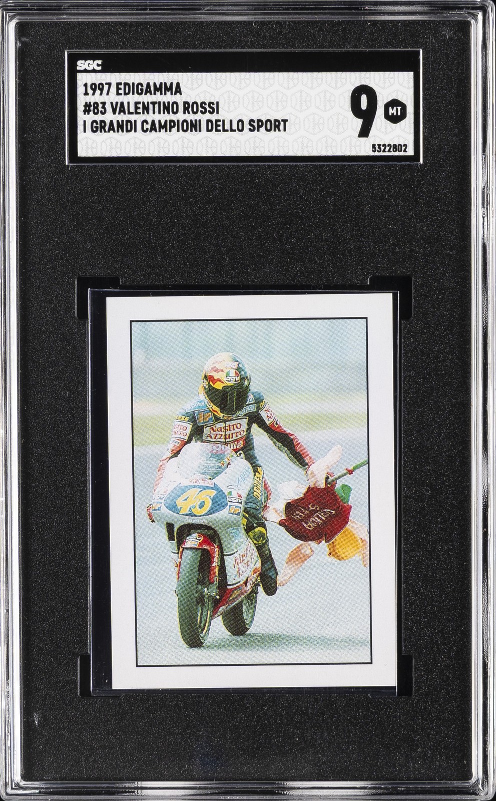 1997 EDIGAMMA I GRANDI CAMPIONI DELLO SPORT #83 VALENTINO ROSSI SGC 9 1997 EDIGAMMA I GRANDI CAMPIONI DELLO SPORT #83 VALENTINO ROSSI SGC 9