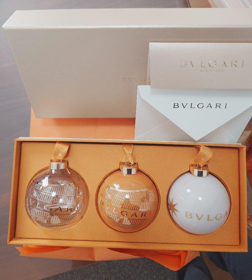 BVLGARI Christmas Ornaments Set of 3 Limited production UNUSED